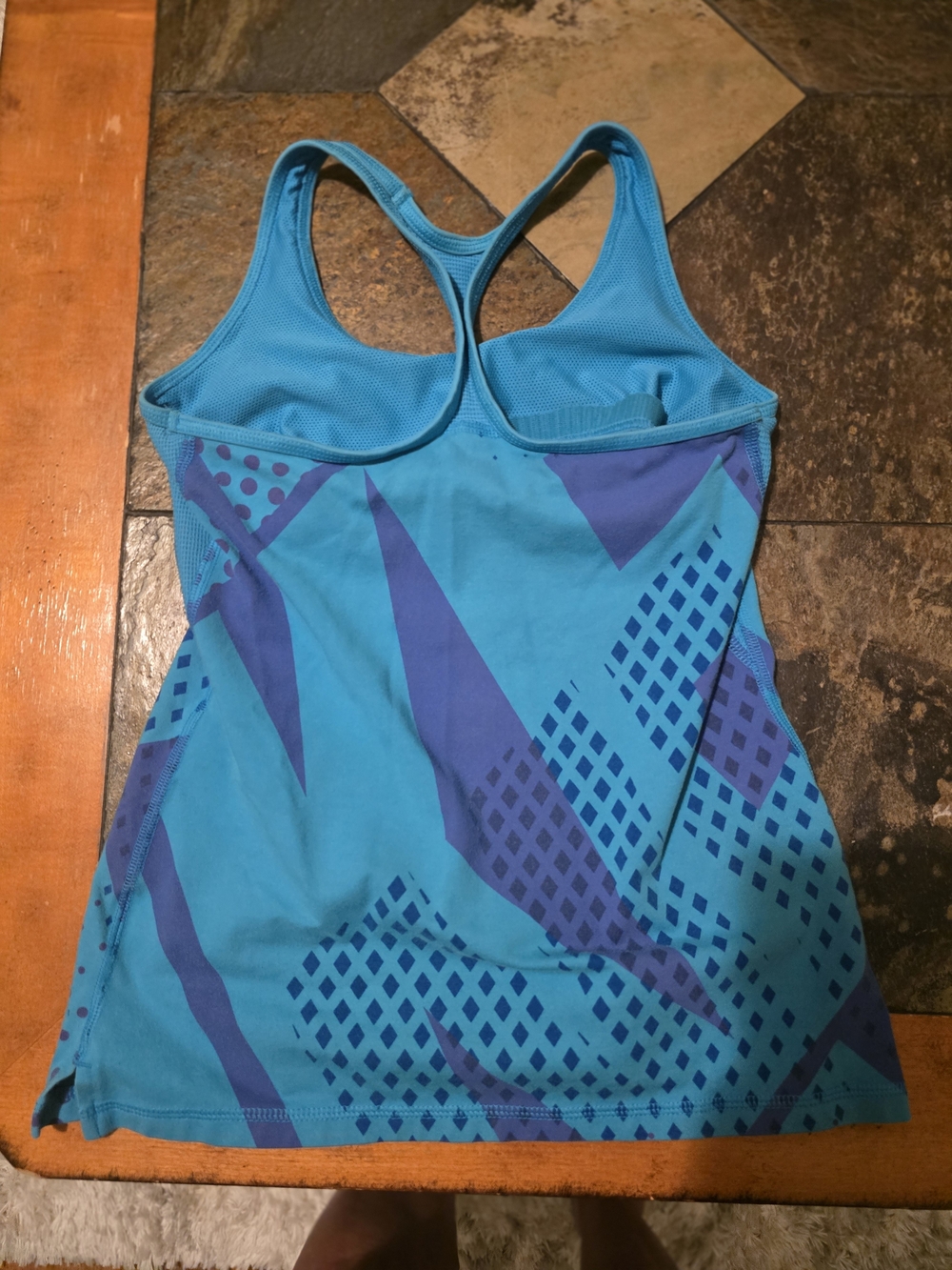 Nike Turquoise and Royal Blue Geometric Racerback Camisole